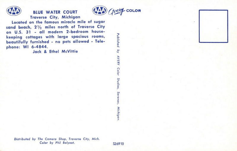 Blue Water Court - Vintage Postcard (newer photo)